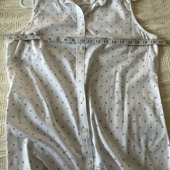 BANANA REPUBLIC White and Black Cotton Blend Button Down Tank Size 14T - Picture 7 of 10